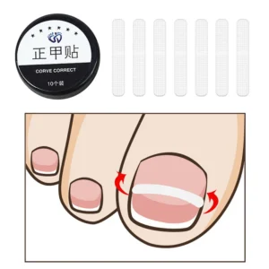 alt="10pcs Ingrown Toe Nail Treatment, an Elastic Patch Sticker for Toenail Correction.