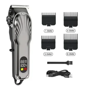 alt="Professional Hair Clipper, a Mens Shaving Machine with High Power Adjustable Cordless.
