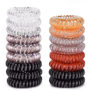 alt="A pack of 17 No Crease Hair Ties, featuring a spiral coil design.
