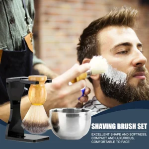 alt="The 3 In 1 Men Beard Cleaning Tool, an Acrylic Stainless Steel Beard Clean Shaver Kit for Men.