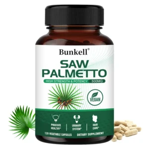 alt="Saw Palmetto Supplement, supporting hair and prostate health.